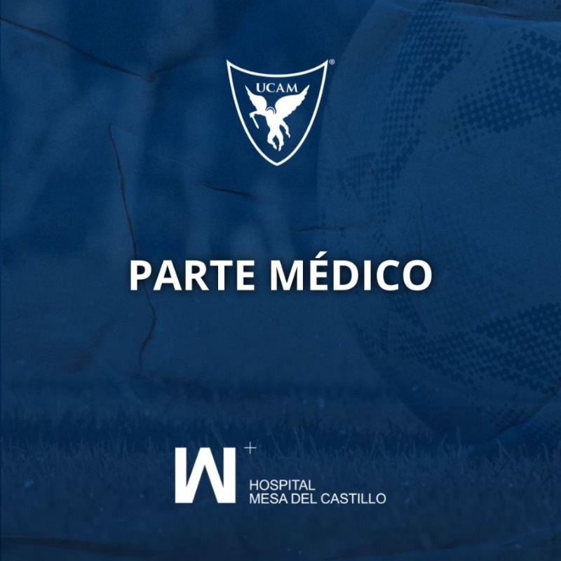 UCAMMurciaCF's tweet photo. Todo nuestro ánimo a @tropicarlos6. 
Estamos contigo 💙

Parte médico ofrecido por @hospitalmesa.