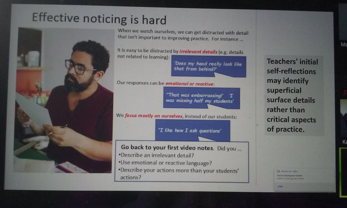 JoanneMiles2's tweet photo. @sarabjitborrill on noticing superficial surface details during viewing of lesson recordings #APConnect21 #VideoObservation #SelfReflection https://t.co/k5LDMfUMpS