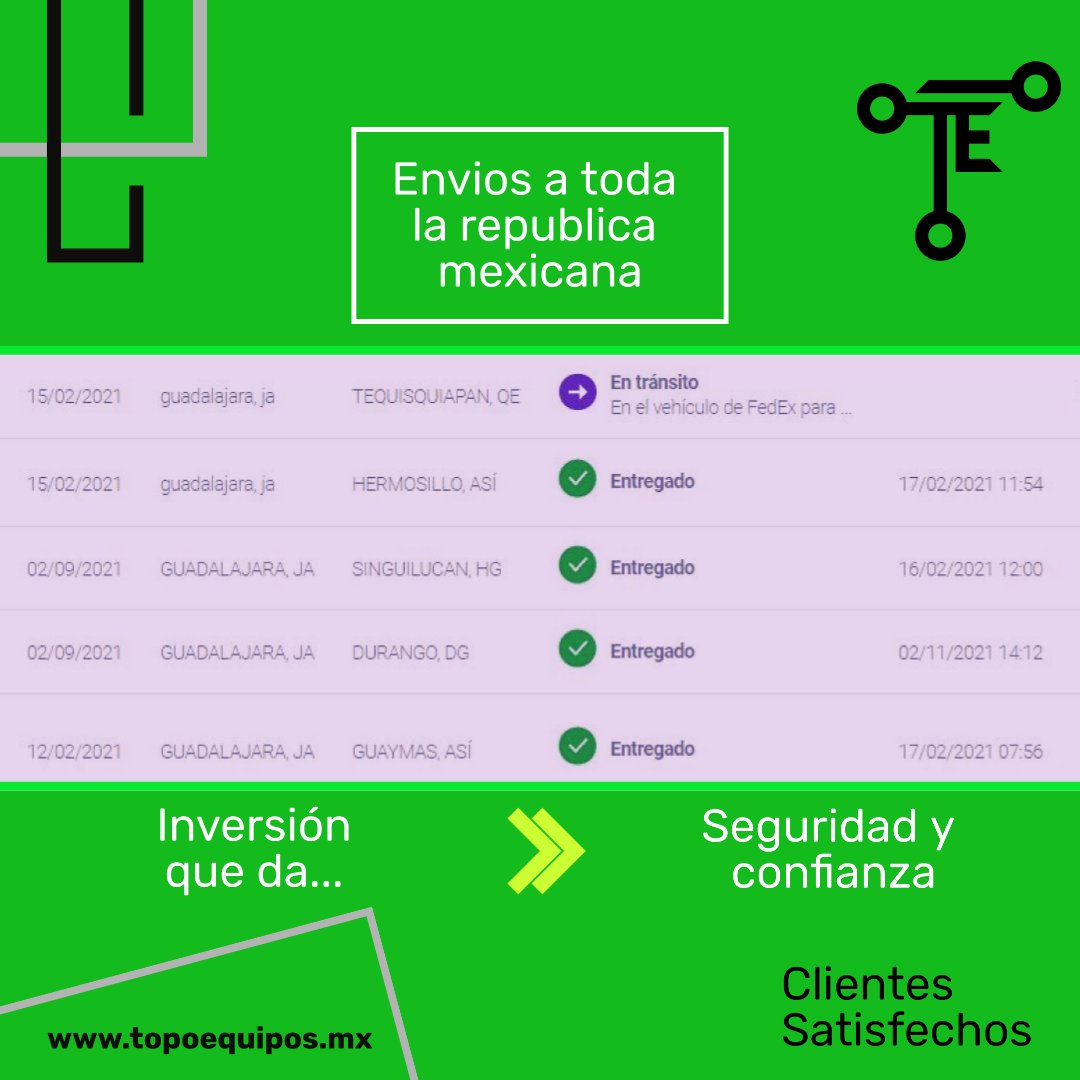 TopoequiposM's tweet photo. Tenemos Envíos a Todo México sin costo, en montos de 10 mil pesos antes de iva
*aplica restricciones
#topoequiposmx #Drones #Topografia #GNSS https://t.co/ol1gFYItzv