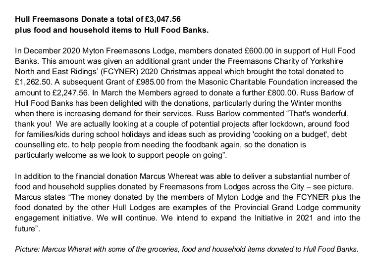 Yorkshire North & East Freemasons tweet media