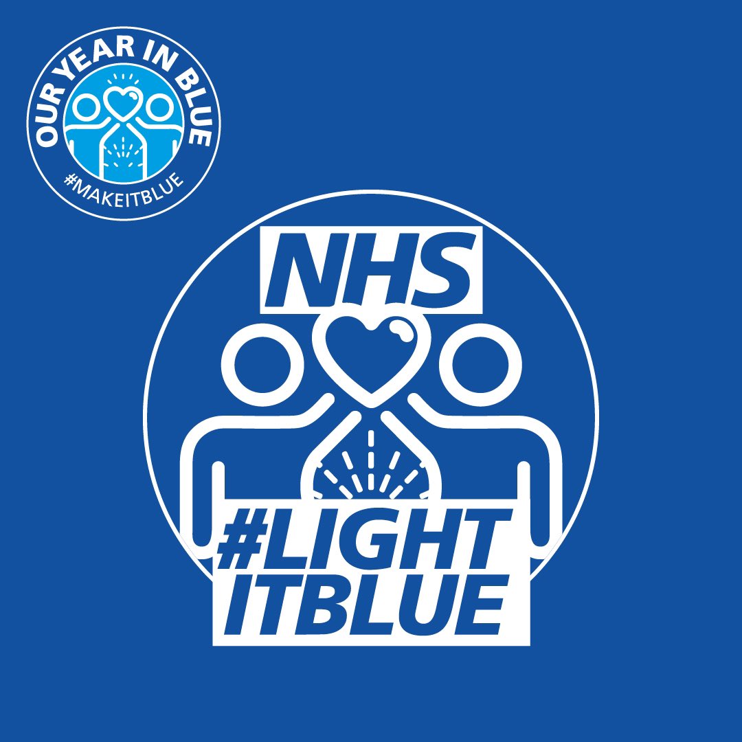 makeitblueuk's tweet photo. It’s our birthday! The #LightItBlue campaign was launched one year ago today. Over 100 landmarks, historic buildings and major sporting and entertainment venues lit blue in a massive message of thanks to the NHS and frontline workers. And they’re still going strong! https://t.co/iE4dIt9FIq