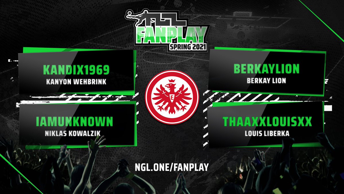 Eintrachtesport's tweet photo. 🏆 Das #NGLFanplay Spring Finale 2021 steht an! 

Wir werden beim Finale von Kanyon, Berkay, Niklas und Louis vertreten. Viel Erfolg Jungs! 

⏰ Heute | 19 Uhr
📺 https://t.co/JehjFEItsg

#SGEsports | #SGE | #FIFA21 https://t.co/UyJuYaHXkF