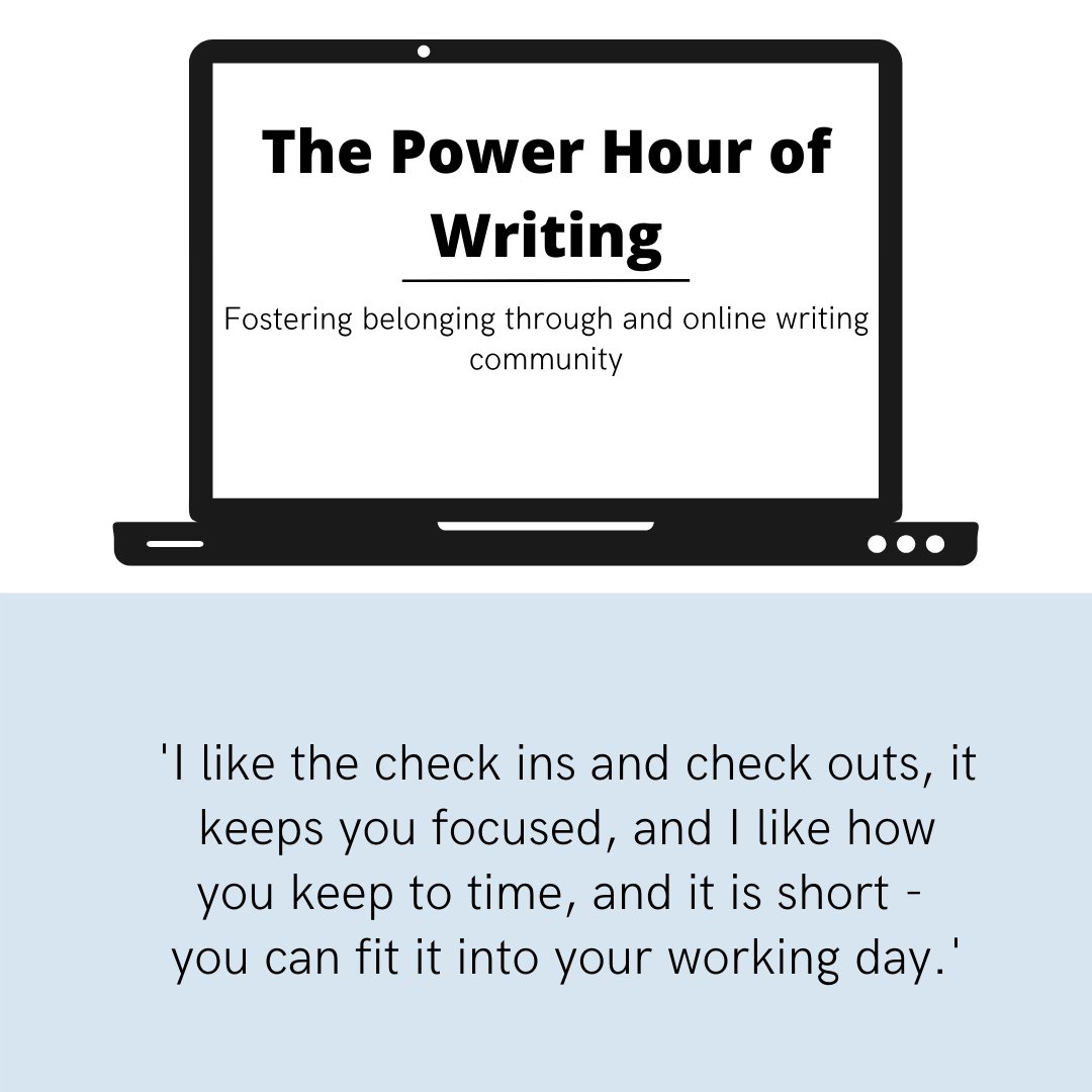 Join our #AcWri community and come along to a #PowerHourOfWriting every Wednesday 9:50-11:10 &amp; Friday 14:50-16:10 <a href="/UniWestScotland/">UWS</a> staff and PGRs can find us via Teams