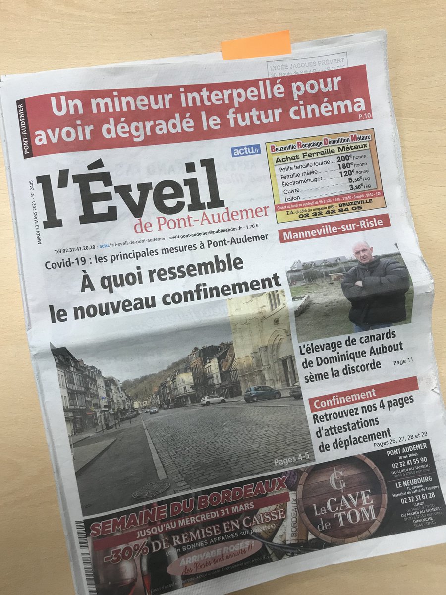 Retrouvez en kiosque la deuxième double page de l'année entièrement réalisée par les élèves de <a href="/PressePrevert/">L'Atelier médias / Jacques a dit !</a> dans l'<a href="/eveilponto/">L'Éveil de Pont-Audemer</a> de cette semaine !  encore merci à <a href="/SergeVelain/">Serge Velain</a> et <a href="/LucieDrieu/">Lucie Drieu</a> pour leur confiance renouvelée chaque année dans ce beau partenariat #SPME2021 #EMI #PHR