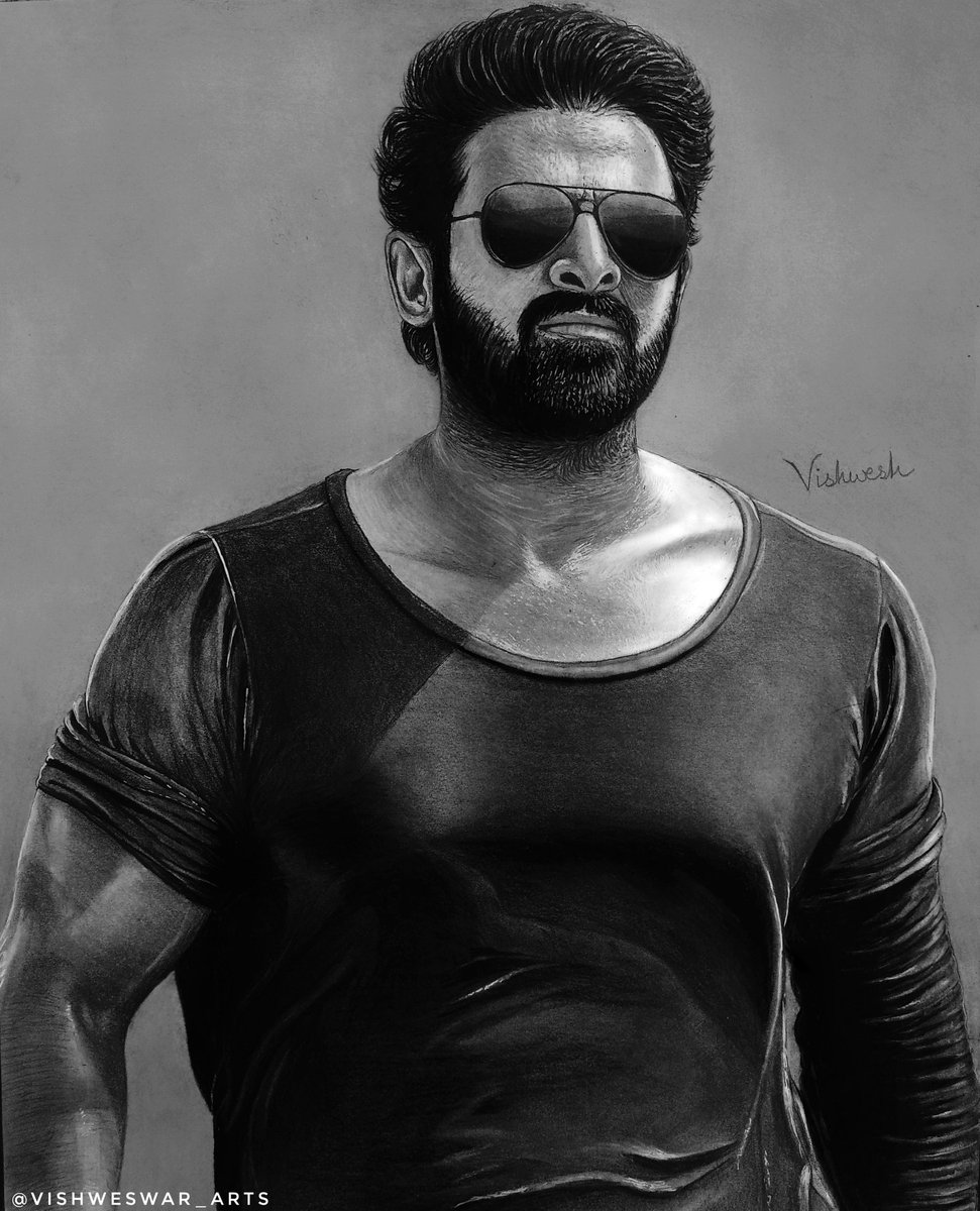 Wonderful Pencil Sketch Of Prabhas As Bahubali  DesiPainterscom