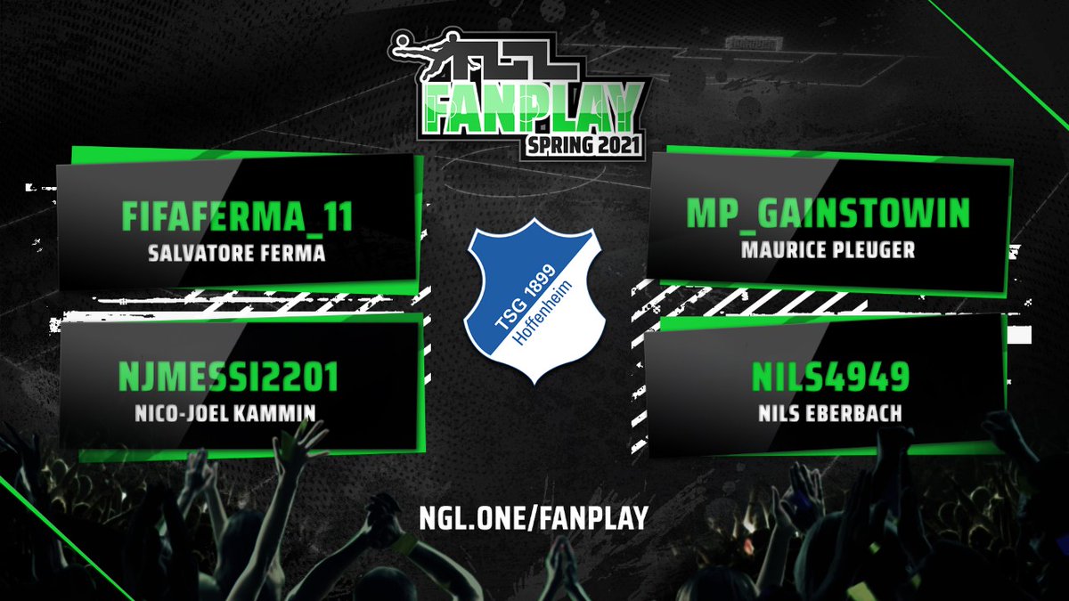tsg_esport's tweet photo. Final-Stimmung im #NGLFanplay Spring 2021: 'FIFAFErma_11', 'MP_GainsToWin', 'njmessi2201' und 'Nils4949' messen sich heute mit den Qualifikanten der übrigen 15 Vereine 🔥 @tsghoffenheim

Wir drücken die Daumen und unterstützen ab 19 Uhr im Livestream: https://t.co/9ursxqPbft 📽 https://t.co/v7SWB5Qddf