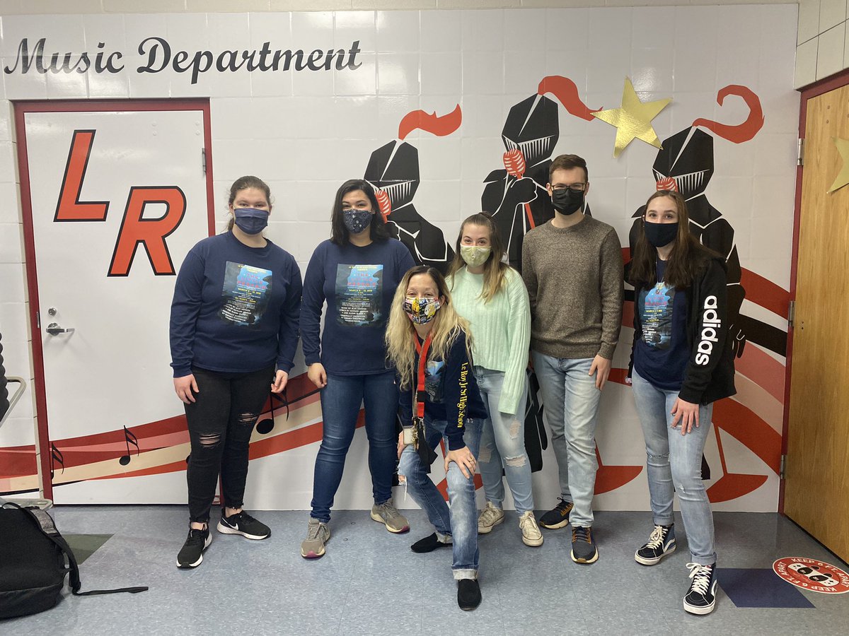 LRKnightsMusic's tweet photo. “We got a hot crustacean band!” Celebrating The Little Mermaid today! 

#showshirts #lrmusical @LeRoy_Knights https://t.co/0KQPBttB5c