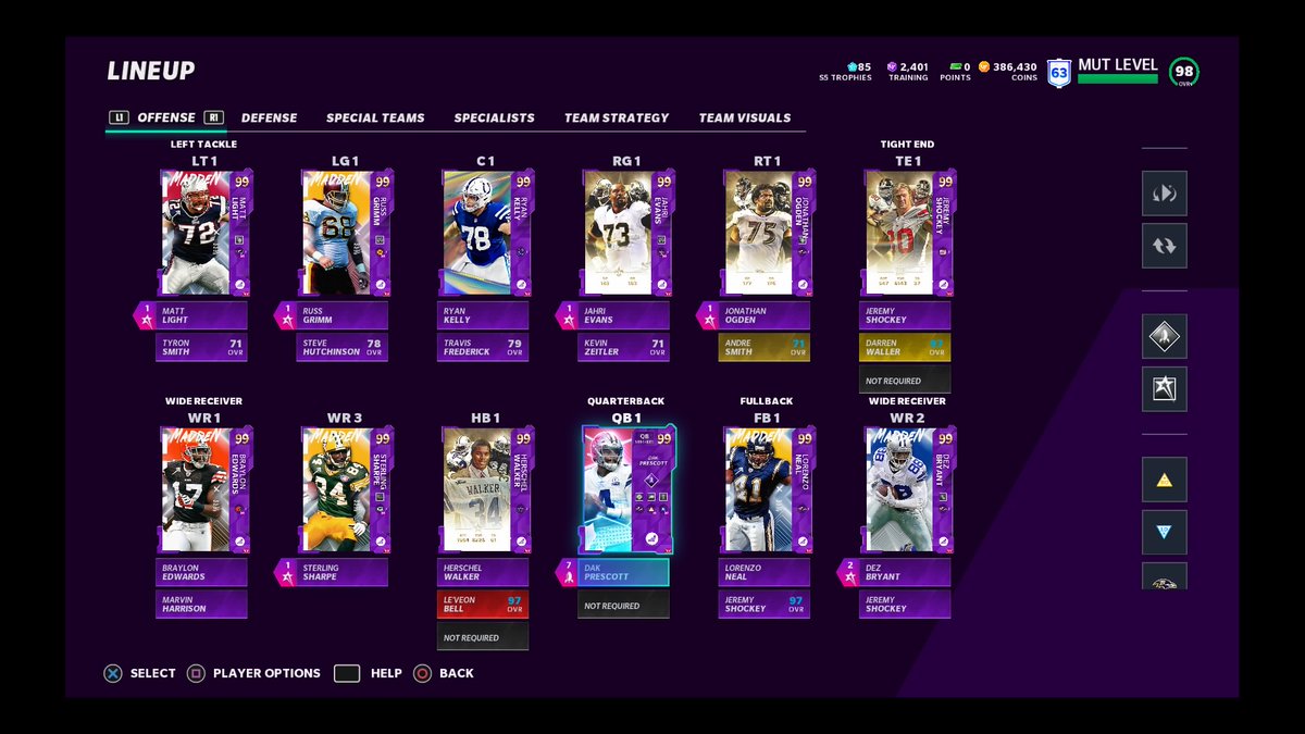 OfficialKjmSr's tweet photo. ALL GOLD 99 OVERALL OFFENSE 🔥🔥

50/50 BO 
50/50 LD
40/40 Sprinter
25/50 Ravens
99 O / 99 D

Best Team in MUT 🔥🔥⚡

#MUT21 #Madden21 #Mutps4 @EASPORTS_MUT
@TheActualCC https://t.co/5ijkKWWTQF
