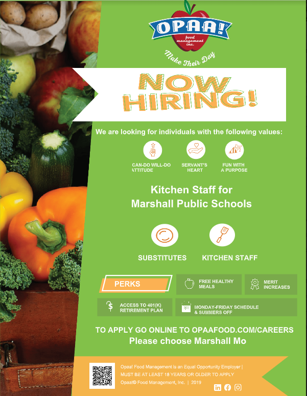 BuekerMiddle's tweet photo. OPAA Now Hiring! https://t.co/AxStowrgHl