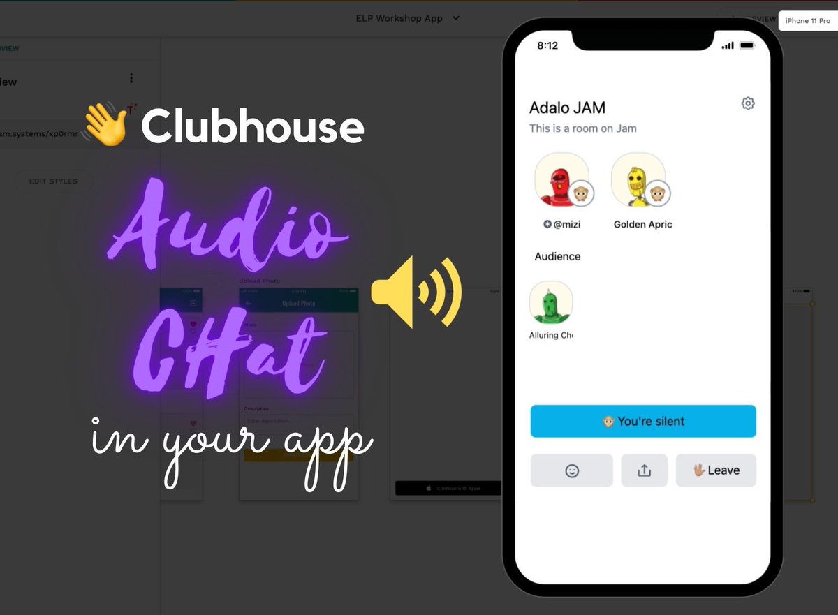 mizi's tweet photo. Who is interested in a tutorial on how to add a 👋🏻  @joinClubhouse like audio chat feature to your @AdaloHQ app? @__tosh

#NoCode #nocodetoday #tutorial #Apps https://t.co/i3QWvRDHkD