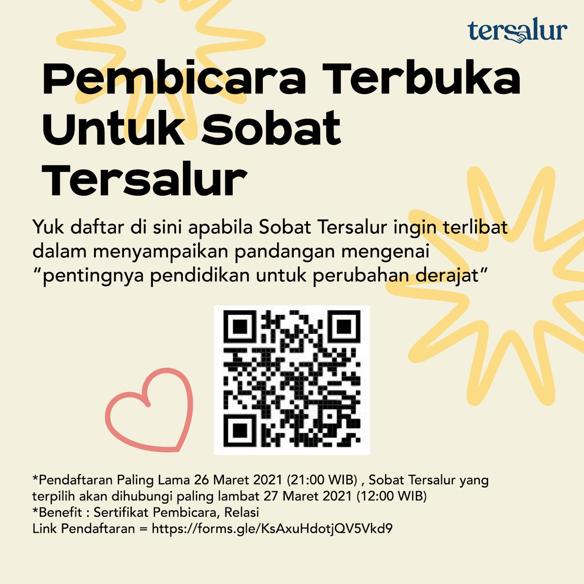 tersalur's tweet photo. Hai, sobat Tersalur! Ada yang seru nih di hari Minggu besok! Tersalur bakal adain Live IG bincang - bincang bareng dua wanita hebat, Dominiques Sierra dan Gabriella Rosa, seputar pentingnya pendidikan!

Jangan kelewatan ya!
Tanggal: Minggu, 28 - Maret  - 2021
Pukul: 19.30 WIB https://t.co/x6br9IWIRw