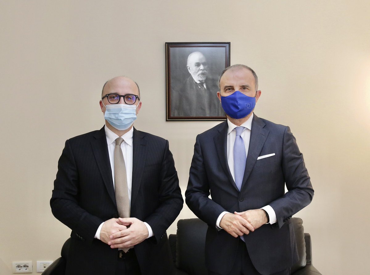 LSorecaEU's tweet photo. Glad to meet again 🇦🇱High Justice Inspector Artur #Metani in his new premises. I congratulated him for the first year of work, including for good communication with the public. The #EU🇪🇺 will continue to provide technical assistance to HJI to further increase its efficiency. https://t.co/PiFHj0POQo