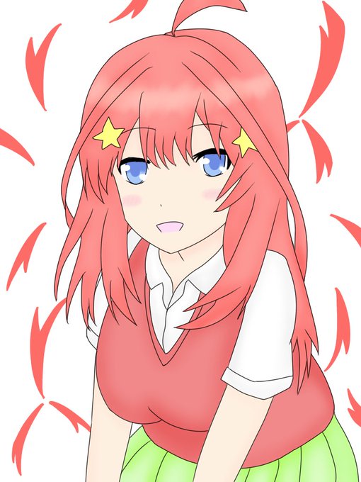 ヨミさんがTwitterに投稿した中野五月(五等分の花嫁)のイラスト。