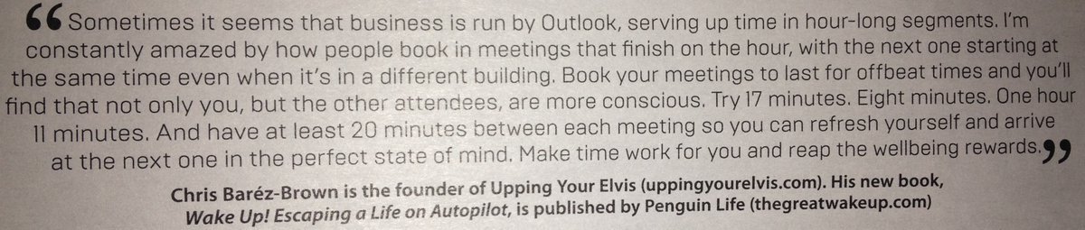 spmacg's tweet photo. How Do You Schedule Meetings? A great reminder from @BarezBrown
#wellbeingatwork #SEPrecover #SEPfocus #presence https://t.co/xp21CYB1ii