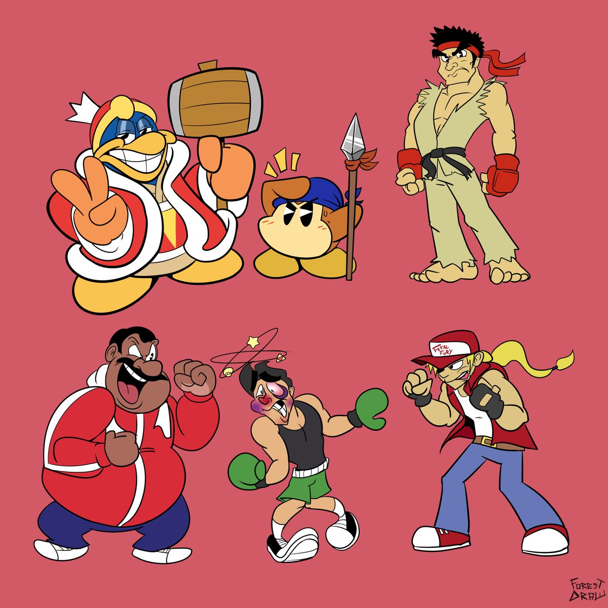Forest_Draw's tweet photo. The Kings of the Ring
#KingDedede #Dedede #WaddleDee #BandanaWaddleDee #Kirby #kirbystarallies #KirbyFighters2 #Ryu #StreetFighter #StreetFighterV #DocLouis #LittleMac #PunchOut #TerryBogard #fatalfury #kingoffighters #SmashUltimate https://t.co/kACeGfdk5T