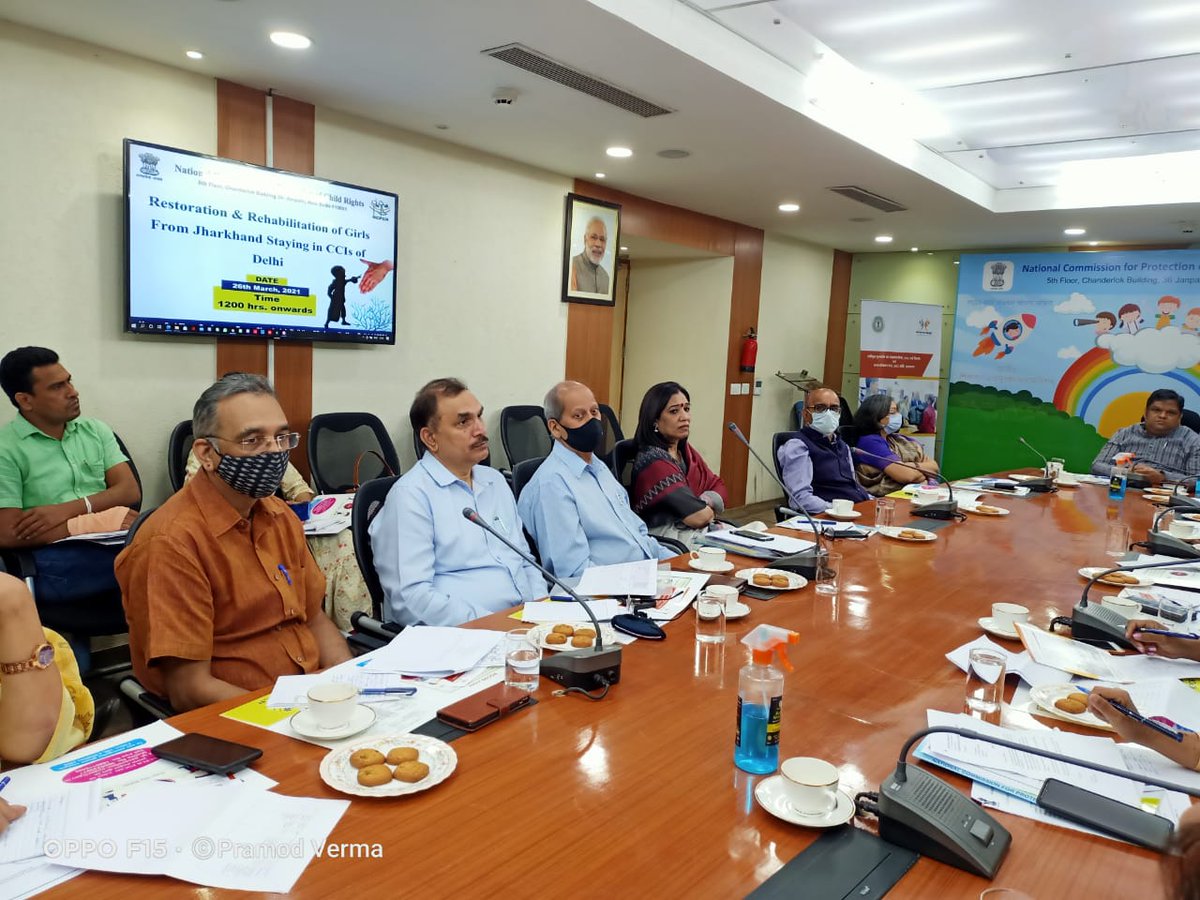 bksranchi's tweet photo. @sanjaykmranchi, Secretary, @bksranchi and @DelhiIrrc participating in a meeting on #restoration and #rehabilitation of #girls from @Jharkhand staying in #CCIs of @NewDelhi chaired by @KanoongoPriyank, CP, @NCPCR_ #bettercoordination @RanchiSrc @SRCW_Jharkhand @nairpm2014 https://t.co/J4pdE2I9by