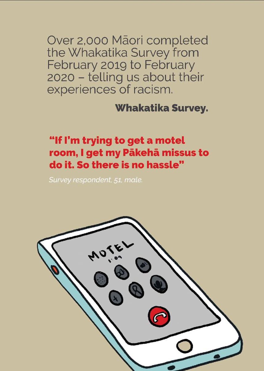 The Whakatika Survey report highlights a number of areas that Māori experience everyday racism, including: service/shopping; media representation of Māori &amp; Indigenous people, colonial monuments; tūpuna names; &amp; Māori kai.
whakatika.teatawhai.maori.nz

#Whakatika 
#StopColonialRacism