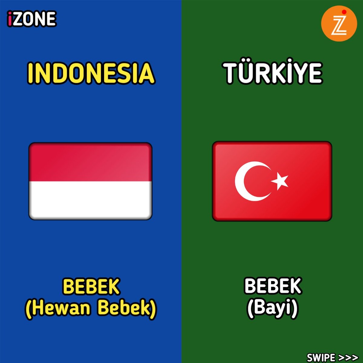 Infozoneid's tweet photo. Kata-kata bahasa Indonesia dan Turki yang sama namun beda makna
Selengkapnya ada di IG ya
Link IG: https://t.co/gwfyvoP239
.
#bahasaindonesia #bahasaindonesiakeren #bahasaturki #negaraturki #bahasaturkey #bahasaindonesiamendunia #samatapitakserupa #samatapibeda #sayaberitahu https://t.co/FrfjWtpgrg