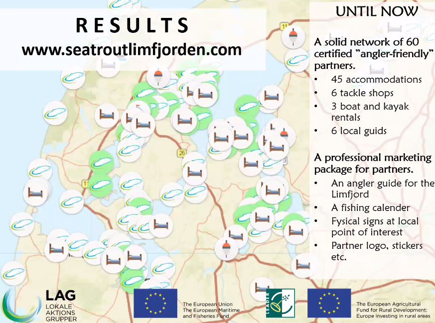 EU_FAMENET's tweet photo. Inger Bogh Bisgaard tells us about a Danish cooperation FLAG-LAG cooperation project boosting #tourism & recreational fishing tapping into the large amount of sea trout in the Limfjord https://t.co/soRQBbH0aX #FARNETBalticInland @EU_MARE https://t.co/SWd7WPOGYq