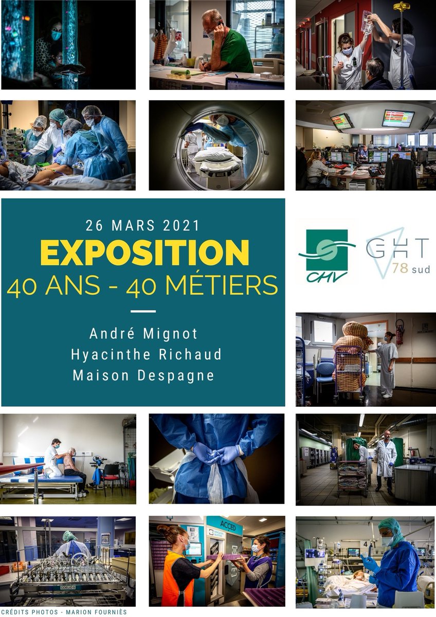 Il y a aujourd'hui 40 ans que le <a href="/CH_Versailles/">Centre hospitalier de Versailles</a> a été inauguré : 40 ans de soin, d'expertise, d'innovation au service de nos usagers. L'expo 40 ans, 40 métiers rend hommage à nos professionnels!  <a href="/ARS_IDF/">ARS Île-de-France</a> <a href="/aur_rousseau/">Aurélien Rousseau</a> @CinalliMarion  <a href="/Prefet78/">Préfet des Yvelines 🇫🇷</a> <a href="/VilleduChesnayR/">Le Chesnay-Rocquencourt</a> <a href="/Versailles/">Versailles</a>