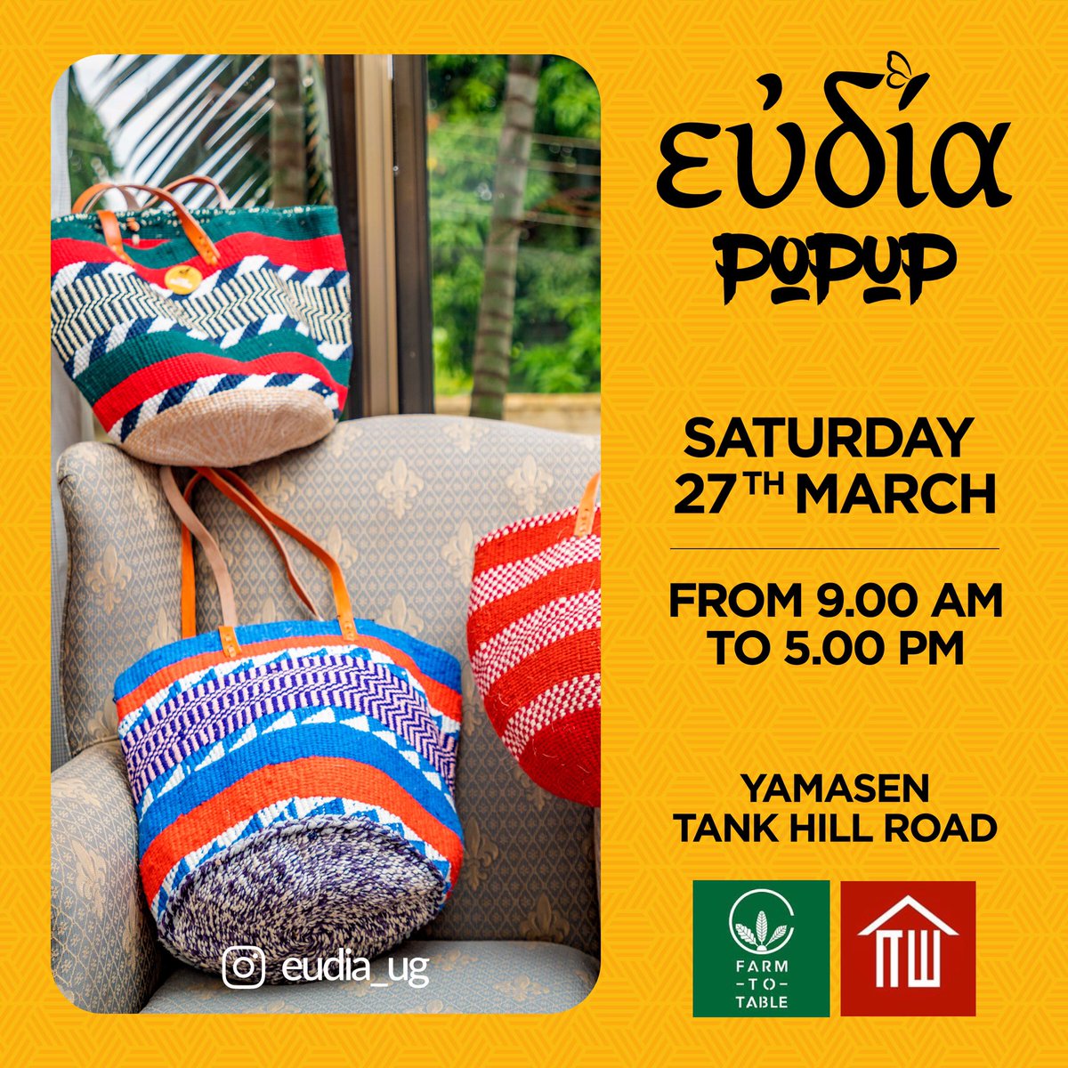 eudia_ug's tweet photo. Yaaay. 
It’s the weekend 🥳🥳.Find us at Muyenga Tankhill Road for our bi-monthly pop up shop this weekend. 
Thank you for your continued support and we can’t wait to see you 😉#weavers #smallbusiness #womenpower #baskets #handmade #handwoven #entrepreneurs #creatives https://t.co/sRiMm2ka31