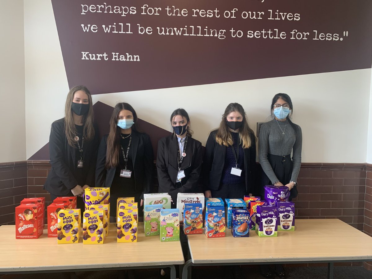 AKSSchool's tweet photo. Our @AKSACTION Sixth Formers delighted to collect donated Easter Eggs for @HomeStartBFW, a family support charity in Blackpool, Fylde & Wyre. Thank you to all those who donated #SuccessAndValue #Sharingiscaring https://t.co/x2H82lCHJ2