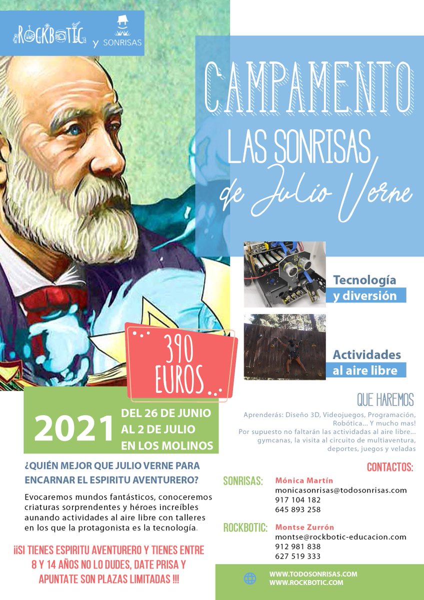 rockbotic_com's tweet photo. ¿Pensando ya en el verano? Nosotros también 😀

Ya tenemos preparado nuestro

▶ CAMPAMENTO de VERANO ⚽🌳🌸

Este año en Los Molinos:
Tecnología, diversión y aire libre para niños entre 8 y 14 años.

¡No te lo pierdas!

Toda la info: 
https://t.co/gzeuExVDHy https://t.co/YBbYFJSOVg