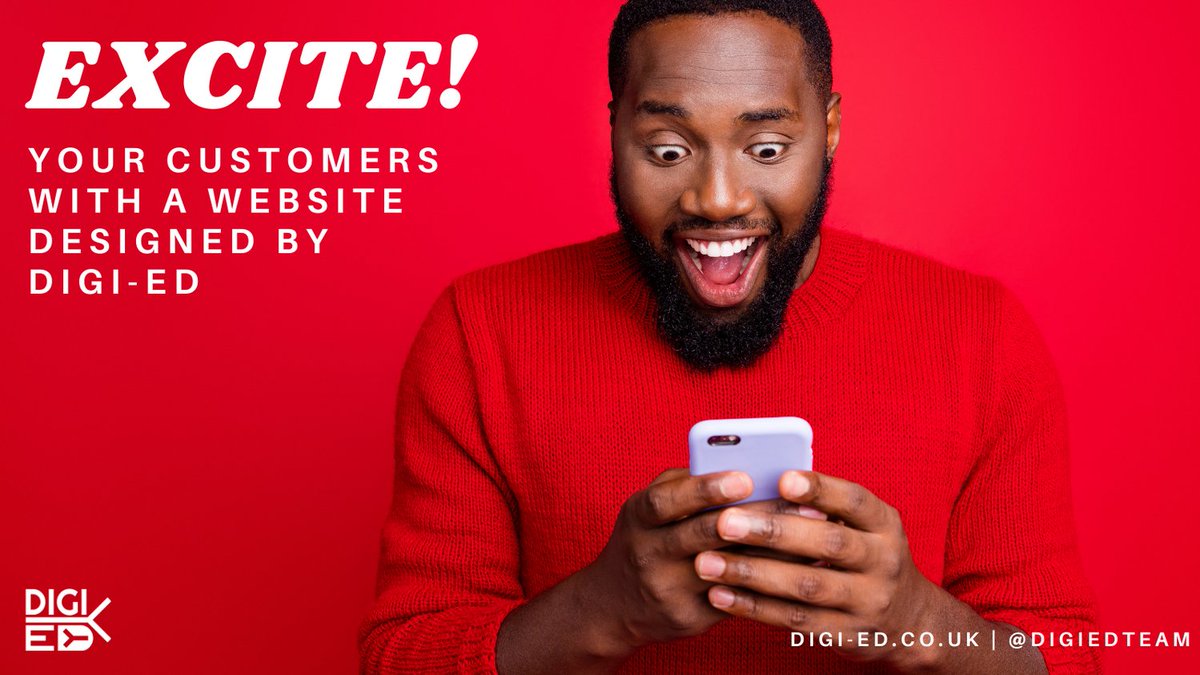 DigiEdTeam's tweet photo. Let @digiedteam help you to excite your customers with a beautiful website from only £300. https://t.co/jpokoln18c #webdesign #webagency #getonline #digied https://t.co/NIdMITlN6t