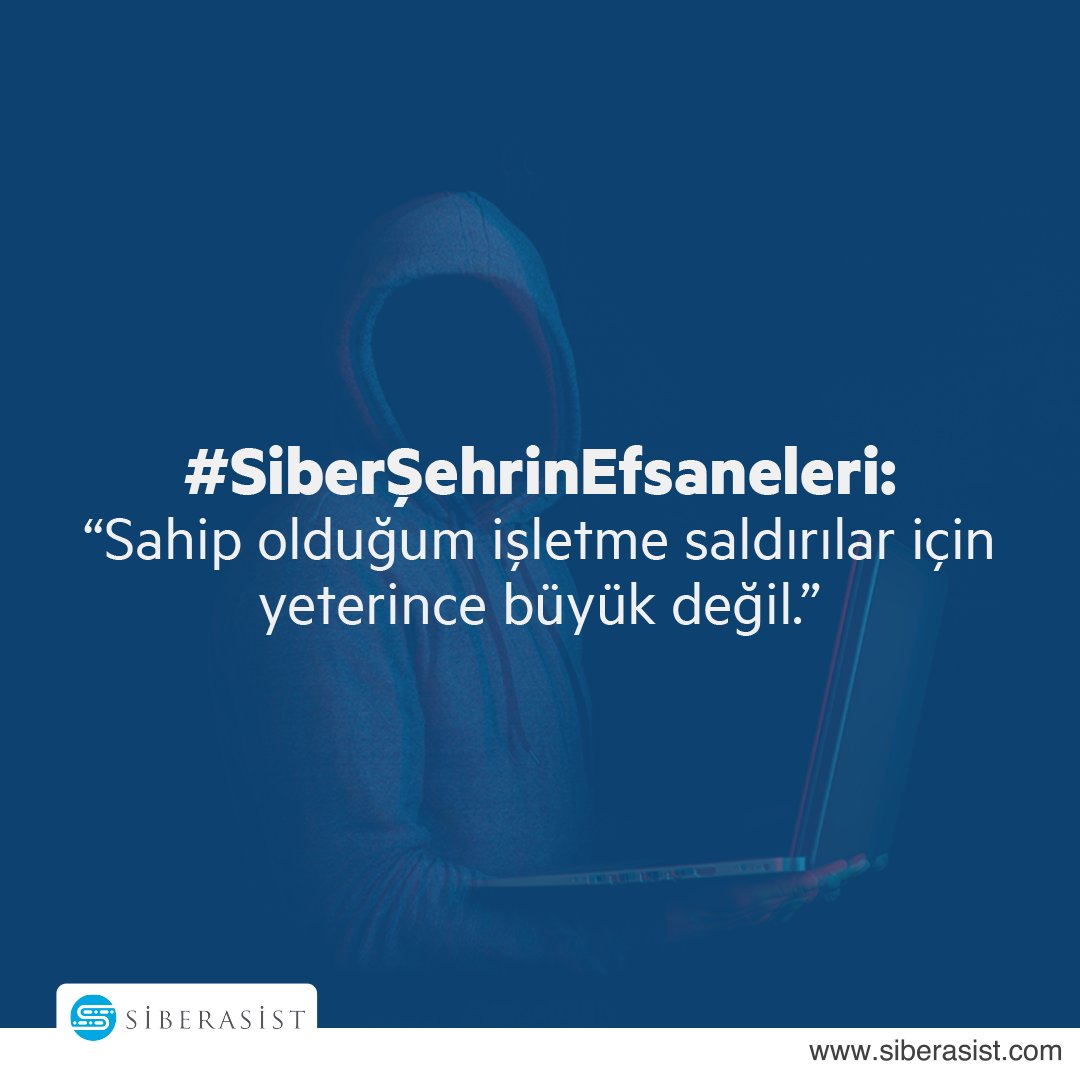 #SiberŞehrinEfsaneleri; “Sahip olduğum işletme saldırılar için yeterince büyük değil.”🤓

Siber saldırıların %58’lik kısmı küçük işletmelere yapılıyor. Hackerler hedef seçmiyor ve buldukları ilk boşlukta saldırıyorlar.

#Siberasist #SiberGüvenlik #SiberTehdit #Güvenlikİhlalleri