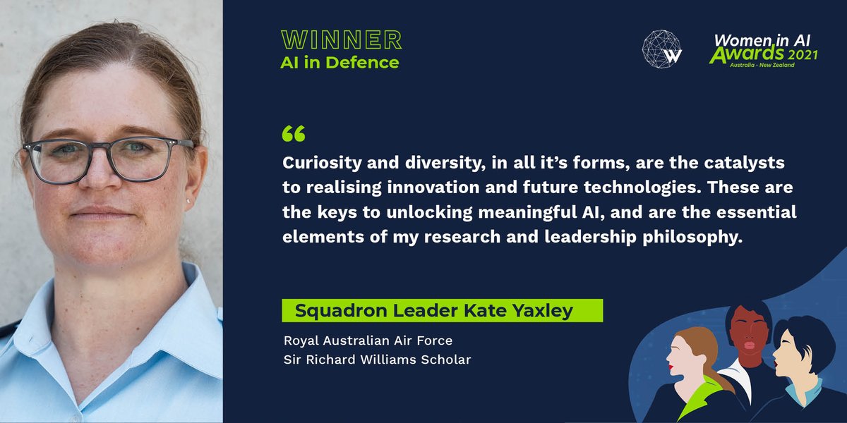 thejewelrock's tweet photo. 𝗖𝗼𝗻𝘁𝗶𝗻𝘂𝗶𝗻𝗴 𝘄𝗶𝘁𝗵 𝘁𝗵𝗲 𝗮𝘄𝗮𝗿𝗱𝘀!!
A huge congratulations to Squadron Leader Kate Yaxley, winner of the 𝗔𝗜 𝗶𝗻 𝗗𝗲𝗳𝗲𝗻𝗰𝗲 𝗖𝗮𝘁𝗲𝗴𝗼𝗿𝘆. 👏👏

#waiawards2021anz https://t.co/3e78ZCCC8N