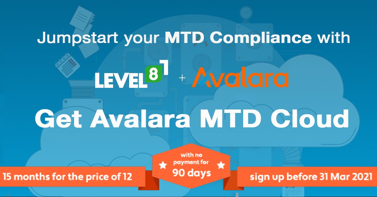 Lev8Sol's tweet photo. MTD Cloud is @avalara's new solution for businesses that need to comply with #MTDforVAT. 

It streamlines #MTD compliance, saves time by automating processes &amp; improves accuracy to reduce audit risk.

Book a Demo &amp; find out more: https://t.co/nnno3Ne6Cm
#makingtaxdigital #uk #tax https://t.co/W61BTB6dSH