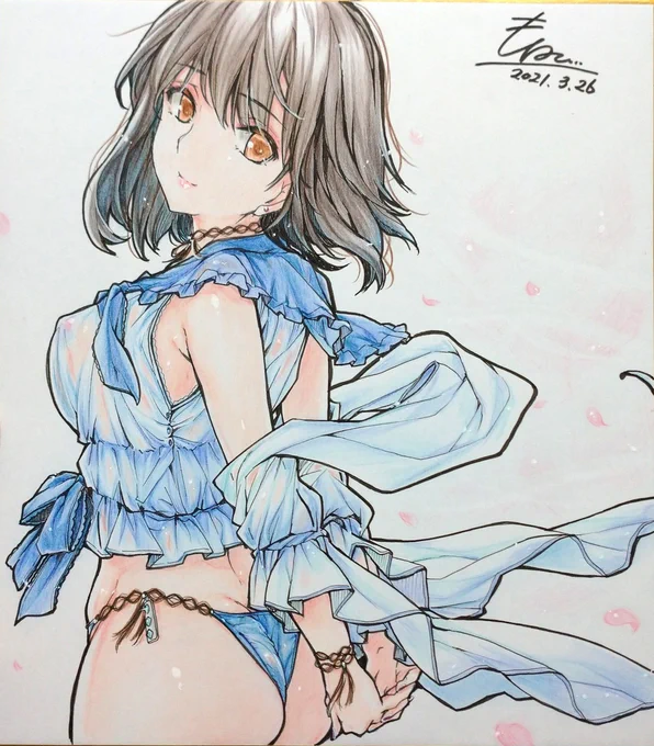 見返りお尻お姉ちゃん?(オリジナル)
の直筆色紙✏️ 