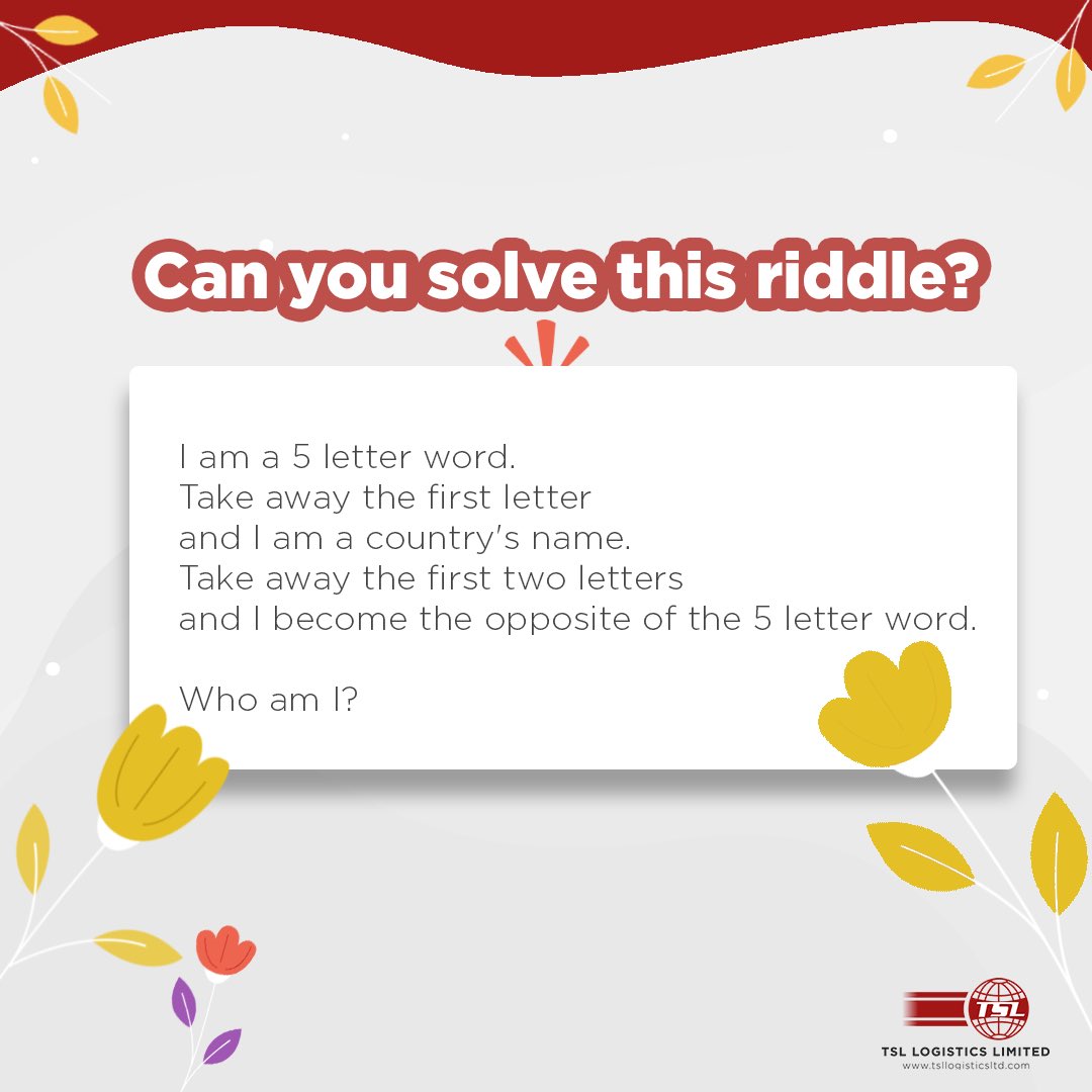 tsl_logistics's tweet photo. What do you think the right answer is?
#Fridaytrivia #Funday #Tsllogistics https://t.co/m1aGRb1F3S