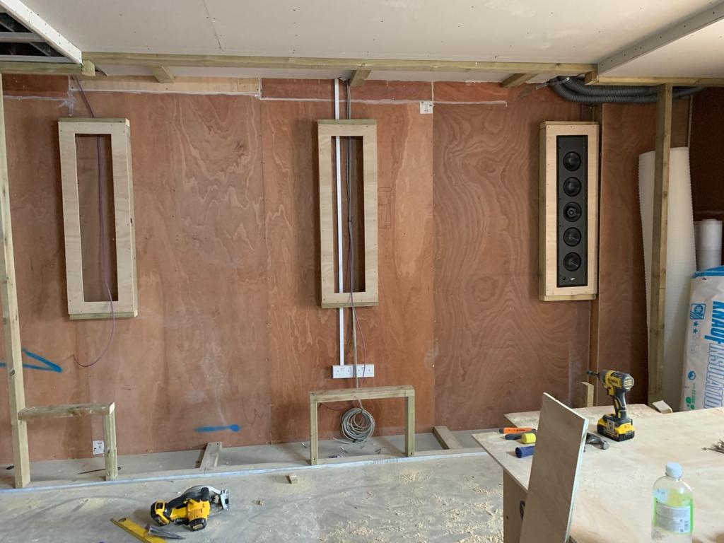 SimplyMatthews's tweet photo. Update from our Moor Park project. All speaker boxes are formed and speakers fitted. Watch this space for more images #control4 #paradigm #homecinema #homeautomation #lutron https://t.co/mvCsR8iHRW