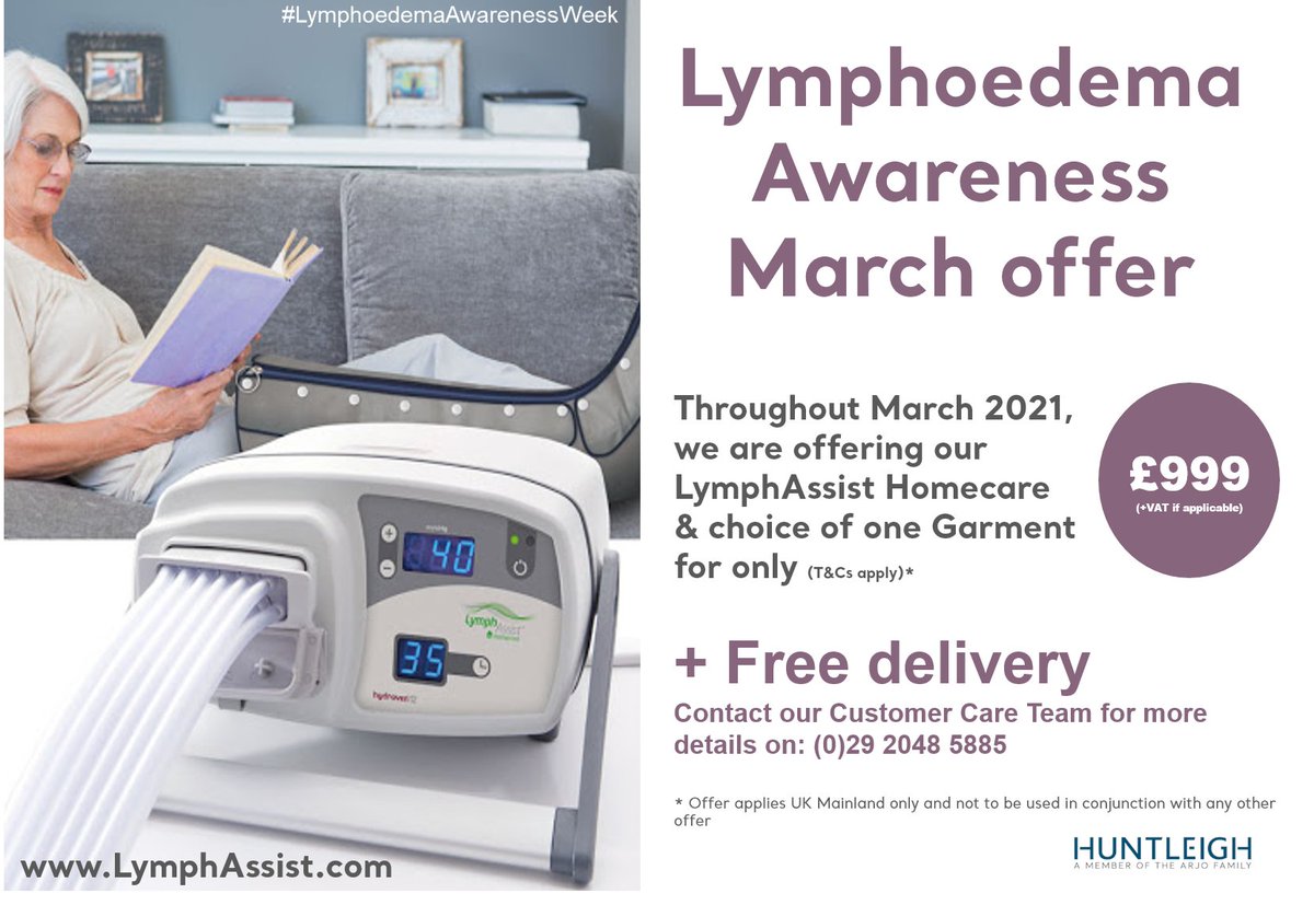 Huntleighdiag's tweet photo. Still time to benefit from our March Special Offer – To celebrate #LymphoedemaAwarenessWeek we are pleased to announce this limited time offer on the #LymphAssist Homecare Pump & Garment (UK ONLY). Find out more by visiting https://t.co/saipN6zMrH #Lymphoedema #LymphoedemaMatters https://t.co/LF1DmAQycr