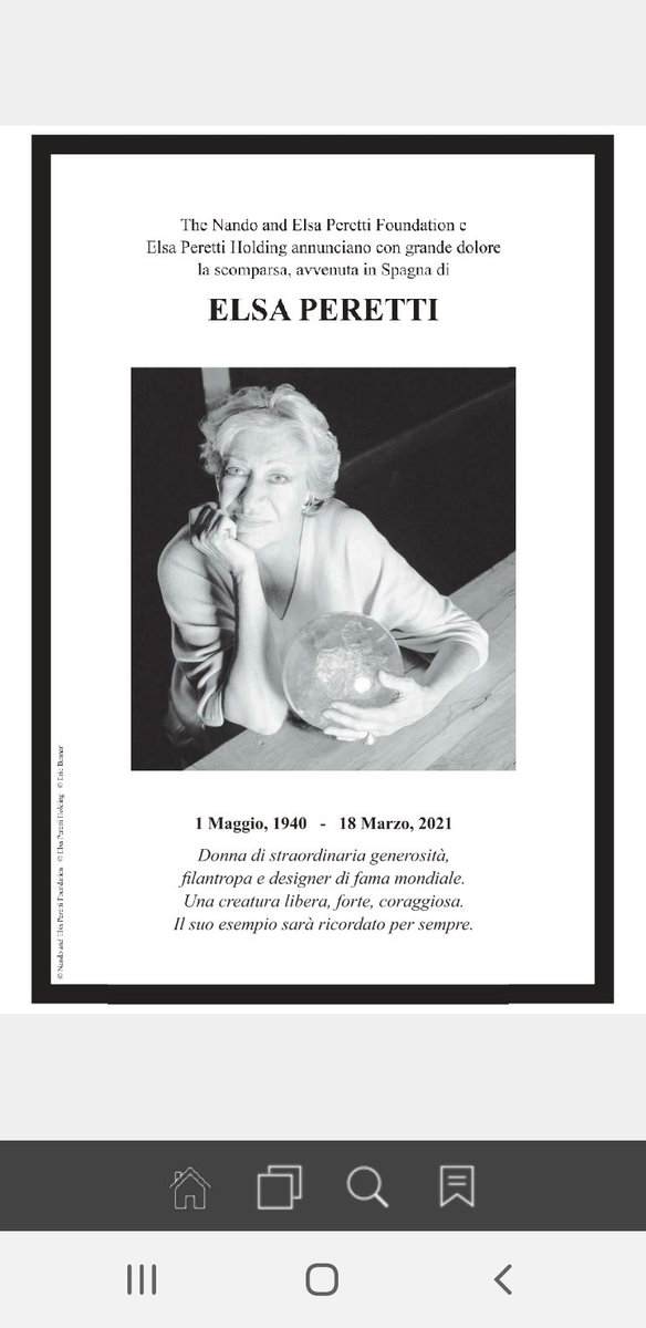 Silvia Giulia (@prosperare19) on Twitter photo Un pensiero di pace , amore e fratellanza per una donna unica , geniale creativa & persona generosa #elsaperetti <a href="/perettifound/">The Nando and Elsa Peretti Foundation</a> #imparaadascoltarti Un pensiero di pace , amore e fratellanza per una donna unica , geniale creativa & persona generosa #elsaperetti <a href="/perettifound/">The Nando and Elsa Peretti Foundation</a> #imparaadascoltarti