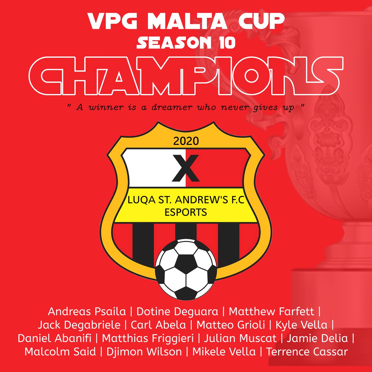 VPG Malta Cup CHAMPIONS 🏆!