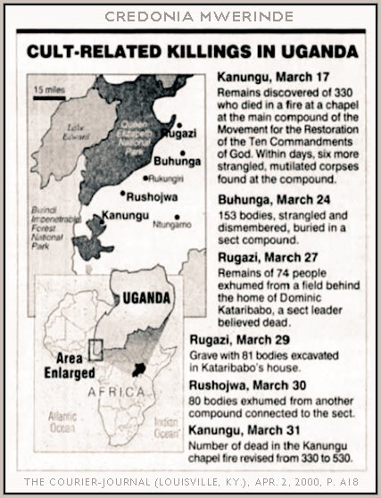 LET'S TALK ABOUT SECTS BABYWe've heard of the 600+ killed in Kibweteere's Kanungu cult, but do ya'll know about the actual brains behind the operations, Credonia Mwerinde? Her murder spree began years before & is estimated to be close to 3000.Guess what: she may still be alive