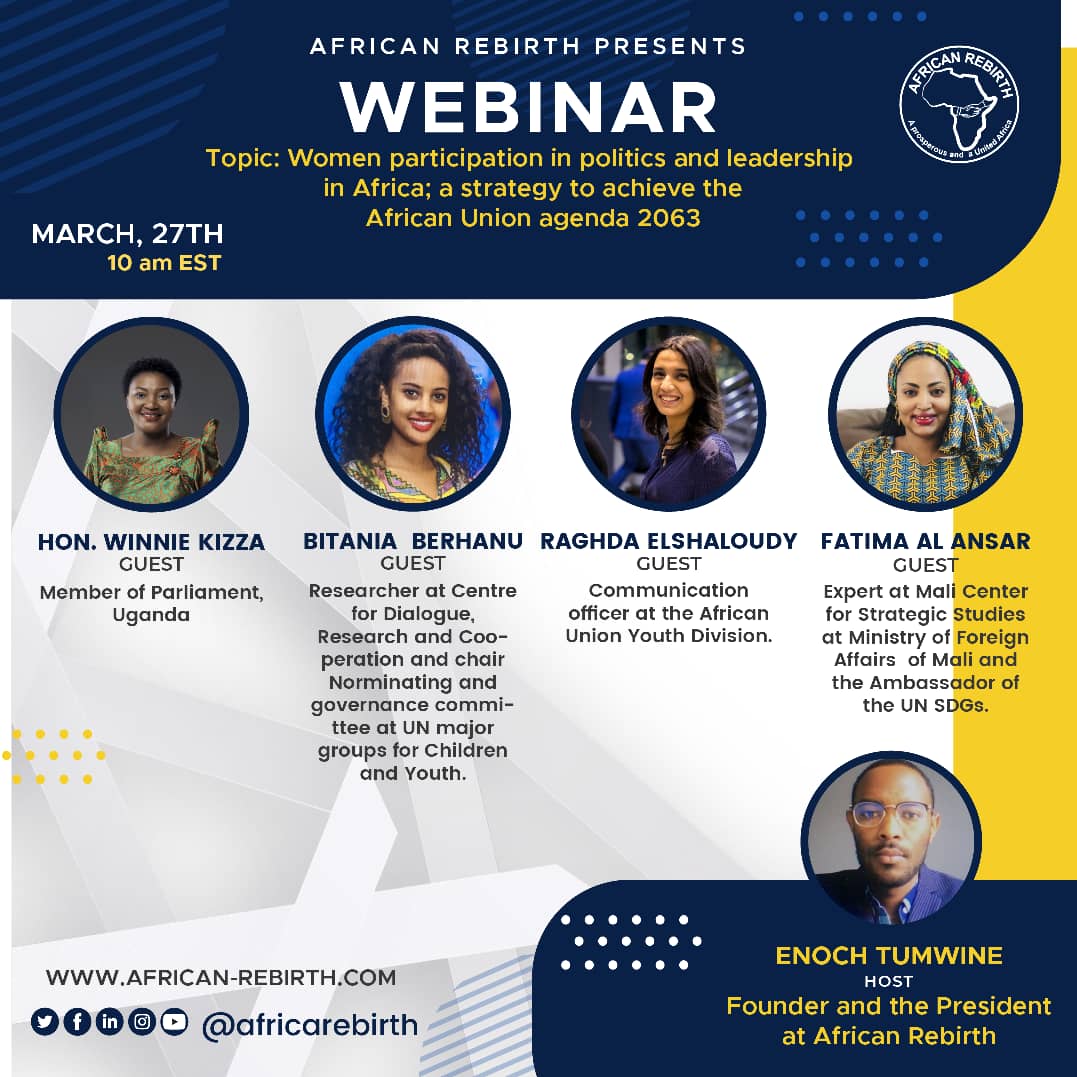 WinnieKiiza's tweet photo. Tomorrow, I will join leaders from across Africa to discuss women's participation in politics and leadership-a strategy to achieve the African Union Agenda 2063. Kindly register >>
https://t.co/QsbOkumNcM  to follow.  Thank you. https://t.co/e3CXzFXSpY