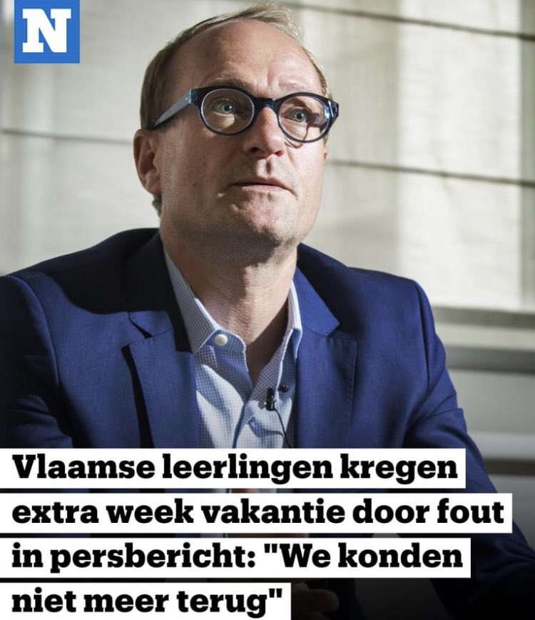 PhilKerck's tweet photo. Berichtgeving over een fout in een FEDERAAL perscommuniqué met een grote foto van Vlaams minister @BenWeyts, die met bewuste communicatiefout niets te maken heeft... Wie tegenwoordig bepaalde kranten openslaat is slechter geïnformeerd dan ervoor. Zorgwekkend. https://t.co/jtUONHofMj