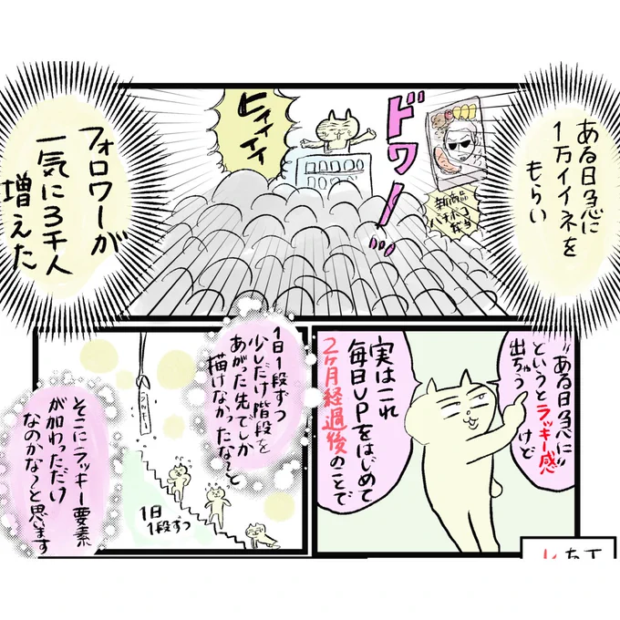 <マンガ>漫画を毎日アップしたら圧倒的に精神強くなってきたレポート⑨
ツイッターは宝くじじゃないんだなあと気づいたお話です
早く一連ツイートにまとめたい
#マンガが読めるハッシュタグ
#コルクラボマンガ専科 