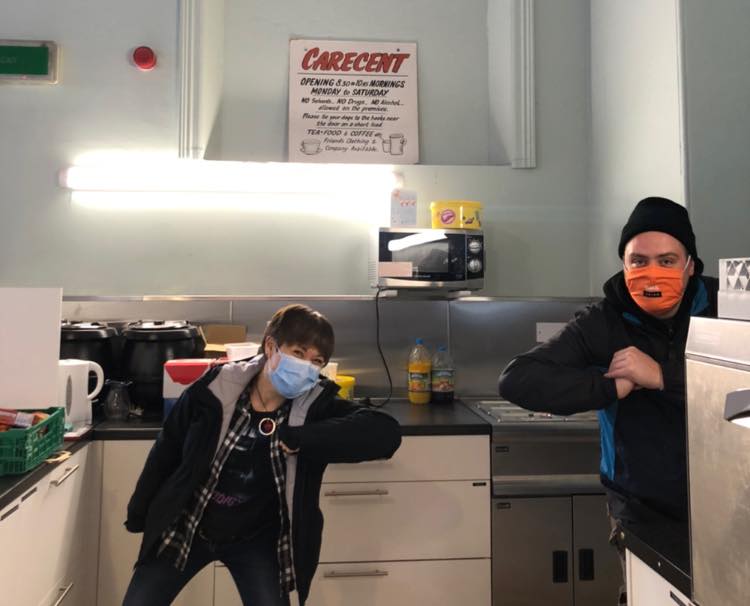 Carecentyork's tweet image. Talking about #LockdownHeroes this week has us bursting with pride at our wonderful volunteers like James and Terri! Their commitment right from the start of the pandemic means we have not missed a day feeding those in York facing homelessness and multiple disadvantage #proud