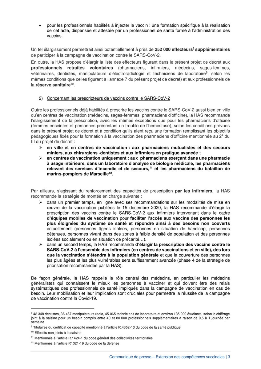 Jordan_challier's tweet photo. 🟢 Élargissement des recommandions par la @HAS_sante concernant les professionnels pouvant vacciner contre la #COVID19 dont :
🔘Etudiants en #médecine, #pharmacie, #odontologie, #maïeutique et soins #infirmiers
🔘Vétérinaires 
🔘Dentistes
🔘Manipulateurs radio
... 
#TenirEnsemble https://t.co/VRCmgd6nsz