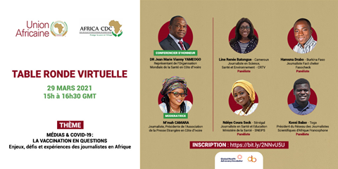 LDA_Info's tweet photo. Journaliste ou étudiant en journalisme en Afrique ? Ne ratez pas cette occasion unique, un webinaire d'échanges d'expérience autour du thème "médias &amp; Covid-19#La vaccination en questions#OMS"
Lundi 29 Mars de15h à 16h30 GMT 
Inscrivez-vous ici :  https://t.co/31Cu84yTwV https://t.co/rom2FiiOe9