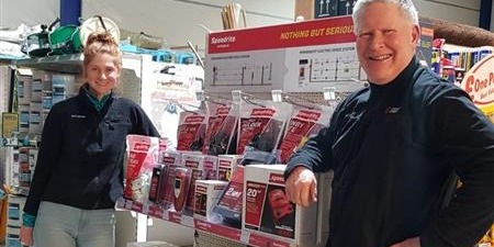 Speedrite continues to be rolled out through <a href="/WynnstayGroup/">Wynnstay Group</a> 💪 Here's John and Kimberly at Leominster setting up the new display! Looking for some seriously powerful electric fencing? Pop on down to your local Wynnstay store. 
 #electricfencing