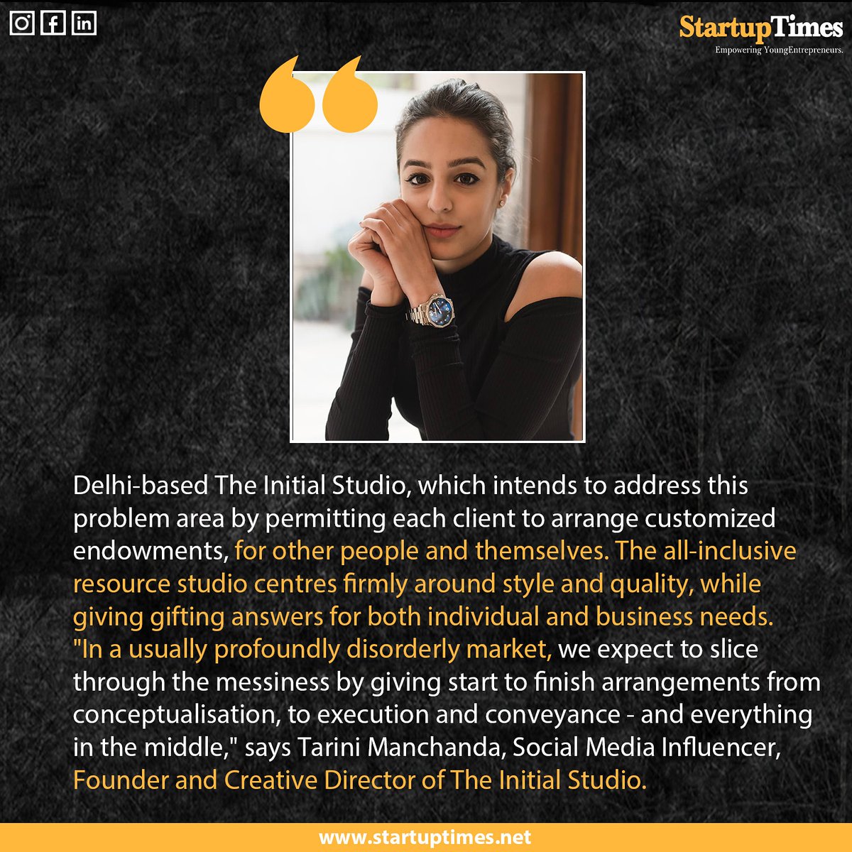 StartupTimes2's tweet photo. Delhi-based The Initial Studio is taking advantage of the sloppy customized gifting market, giving answers for the two people and corporates. 

#womensday #women   #girlpower #feminism #womensupportingwomen     #socialmedia #socialmediainfluencer #delhi #delhibased #delhiblogger https://t.co/DiN8rbvcih