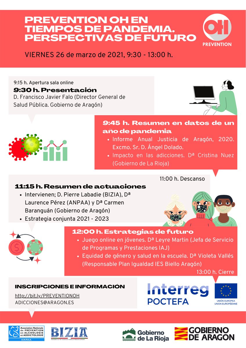 OhPrevention's tweet photo. @FranciscoJFF y @el_justicia inician la jornada #PreventionOH . Ahora mismo interviene @Cristin25415145 de @lariojaorg con el análisis del impacto de la pandemia en las adicciones basado en la evidencia existente https://t.co/ABhXUGnYrm