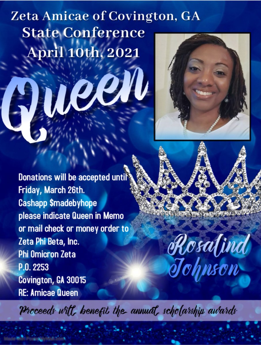 I'm running for Zeta Amicae Georgia State Queen. 
Please consider donating today!