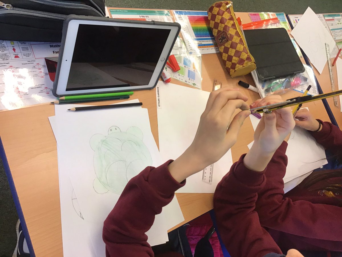 WellfieldMiddle's tweet photo. We have been learning about the properties of circles this week in y6 and today we are combining our compass skills with art #WMSMaths https://t.co/0PS4y1zPff
