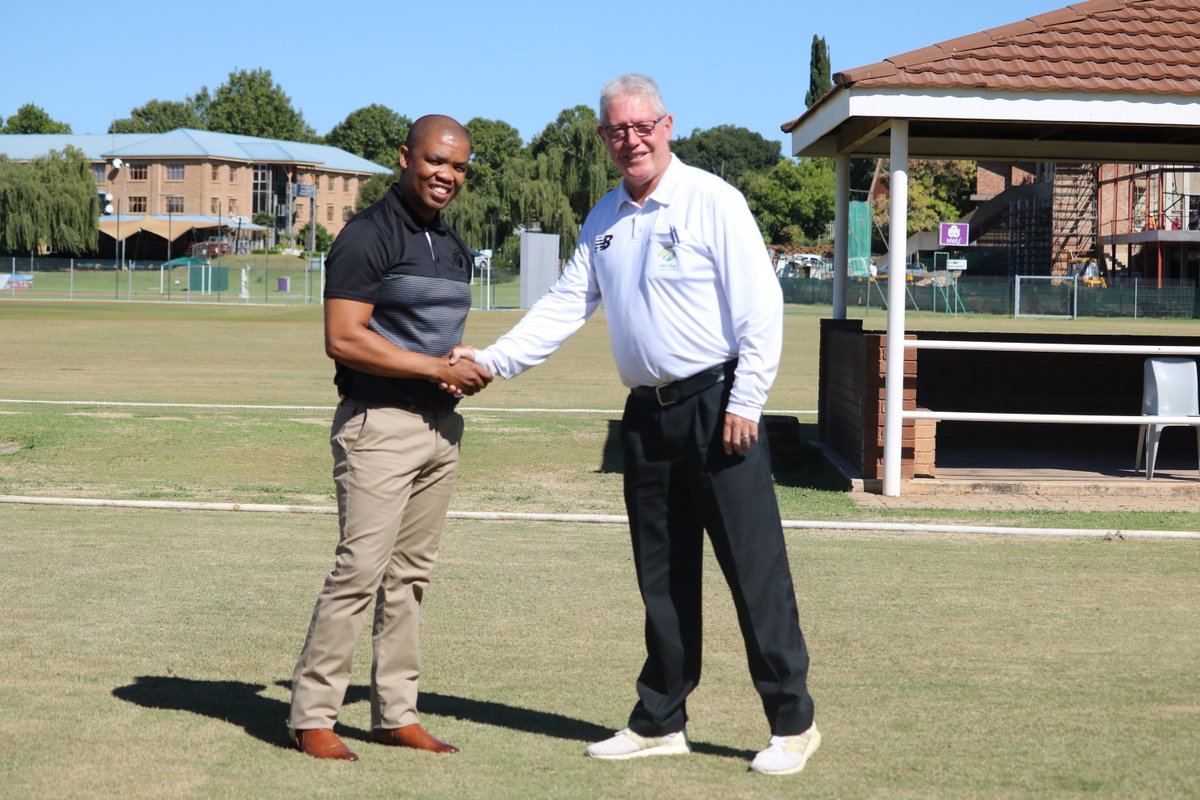 NW_Cricket's tweet photo. NWC extends warm congratulations to Murray Brown, Cricket South Africa’s first-class umpire who is standing his 150th first class match at the NWU Oval today!!

Congratulations Murray for setting this milestone in the journey of your professional life. We wish you all the best! https://t.co/8tE9Gc0Bn7